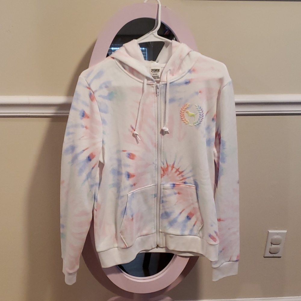 Pink Victoria's secret tie die sweatshirt